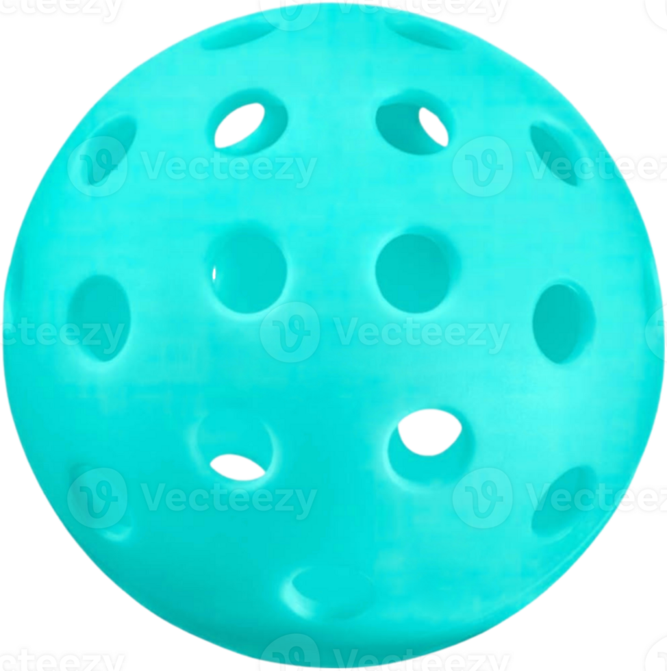 Blue pickleball ball with transparent background png