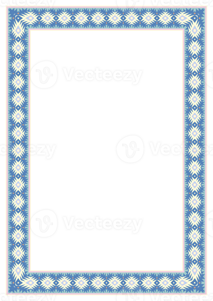 Decorative pattern frame with floral ornaments for cards and invitations png