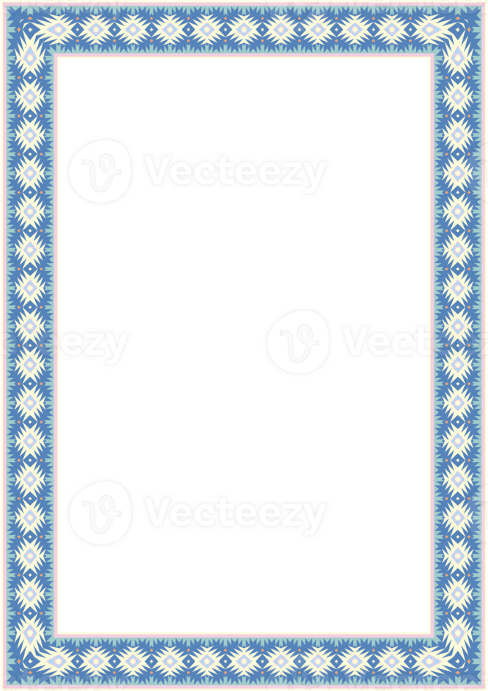 Decorative pattern frame with floral ornaments for cards and invitations png