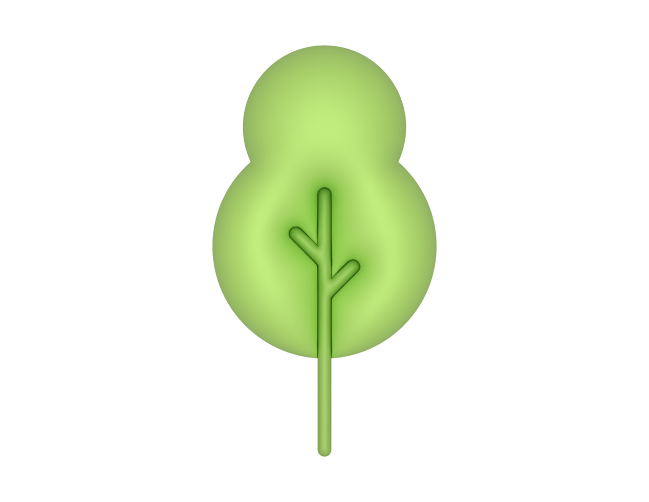 a 3d Green Tree on a transparent background png