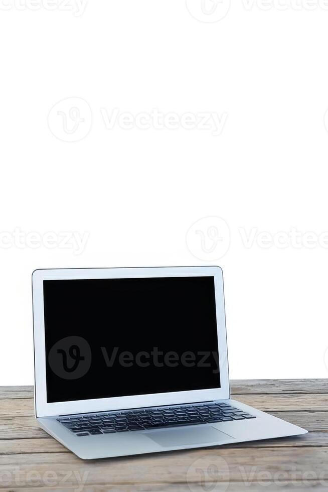 Empty laptop screen mockup template, laptop display photo