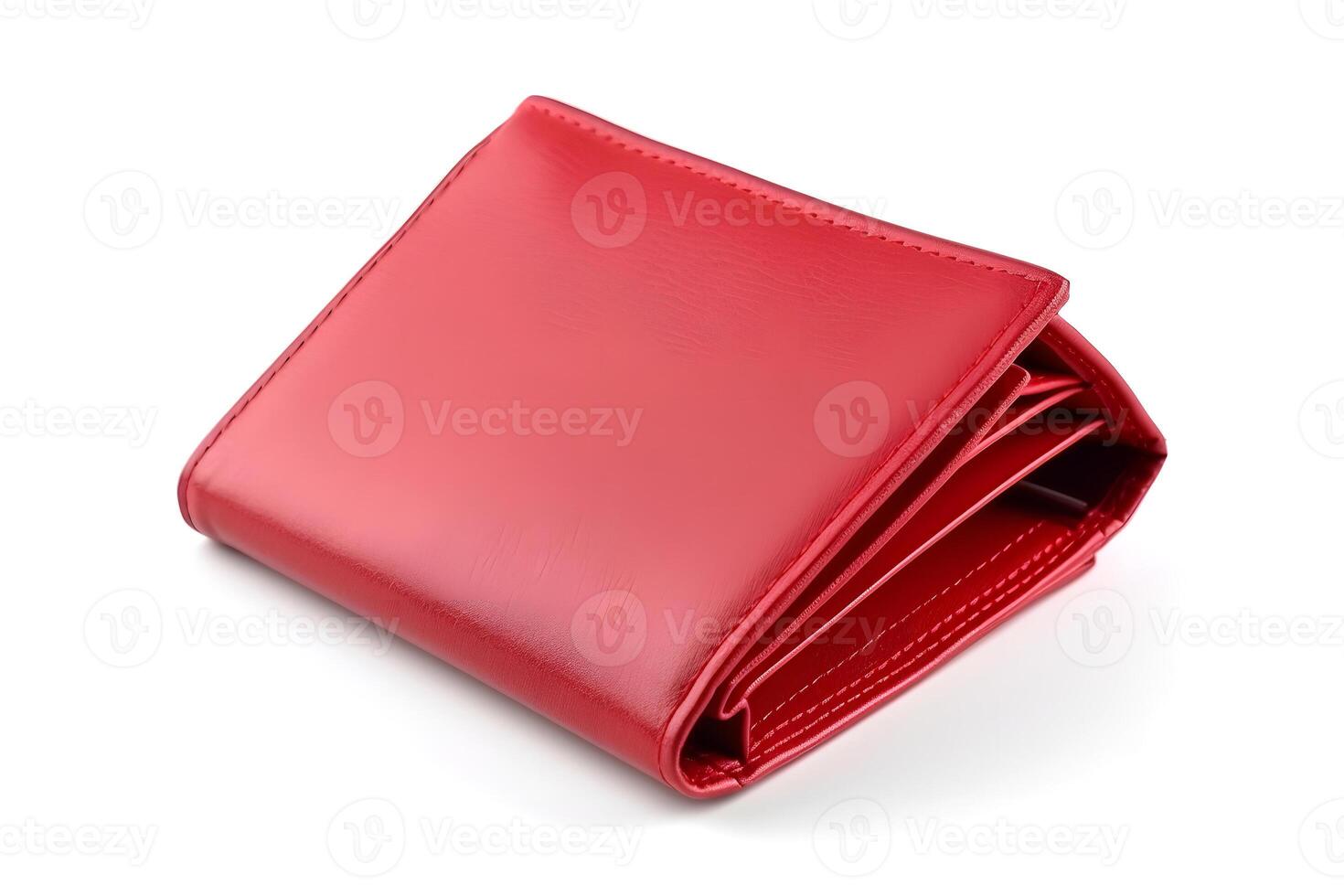 AI generated leather wallet isolated on white background, neural network generated image photo