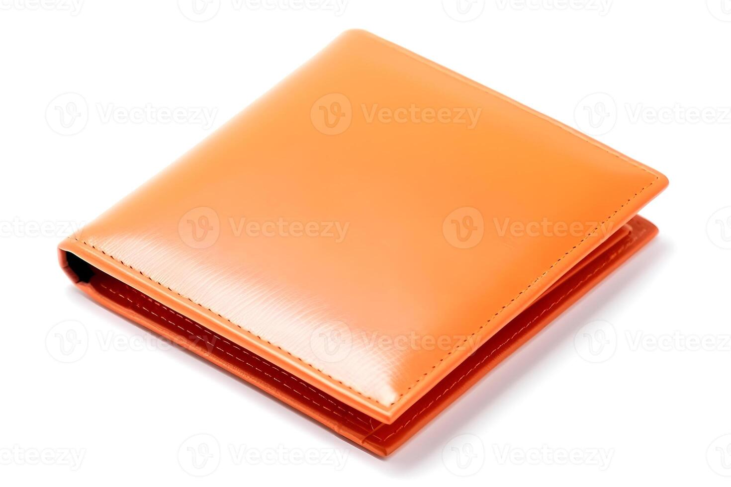 AI generated leather wallet isolated on white background, neural network generated image photo