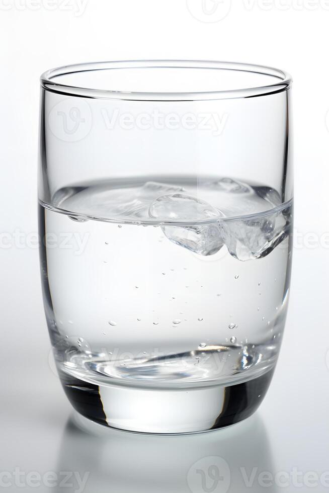 AI generated Glass filled with water on white background, neural network generated image photo