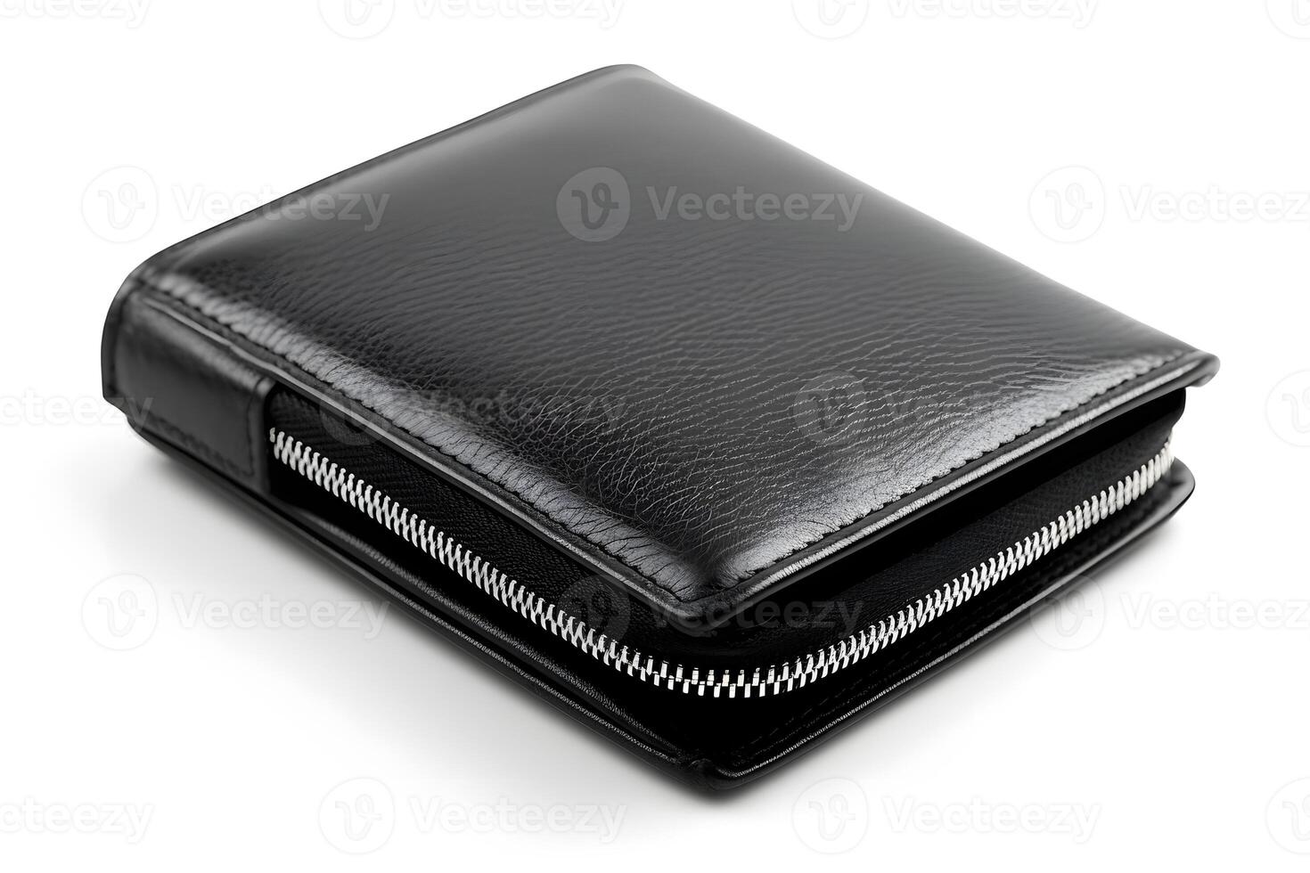 AI generated leather wallet isolated on white background, neural network generated image photo