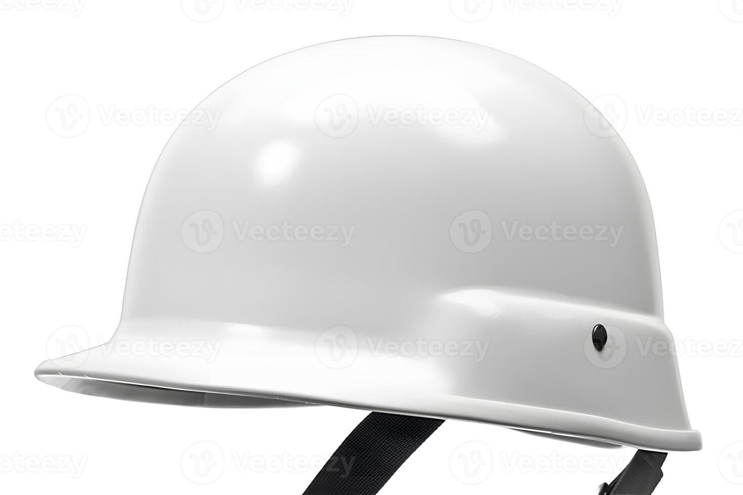 AI generated 20-th century white combat infantry helmet on white background, neural network generated image photo