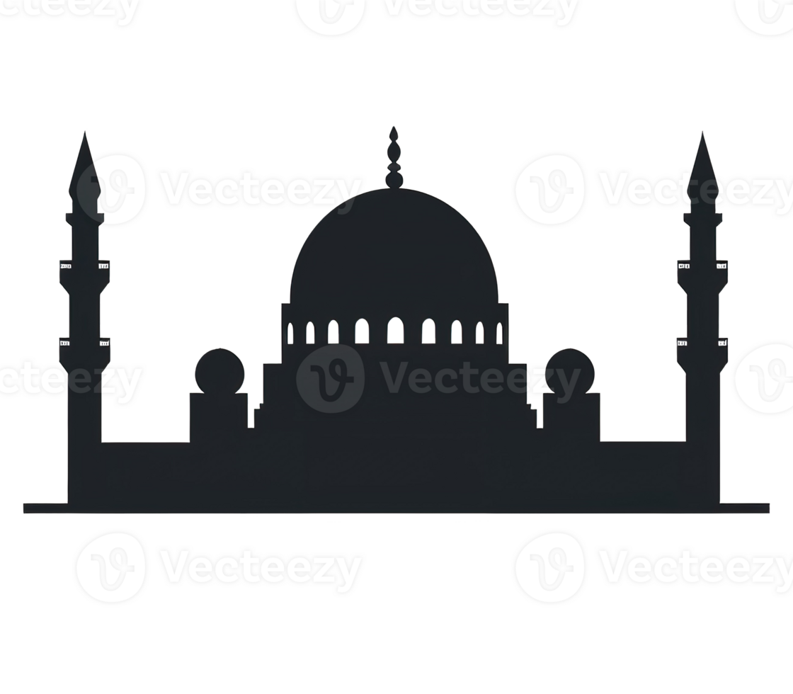 AI generated illustration of black mosque silhouette ai generated png