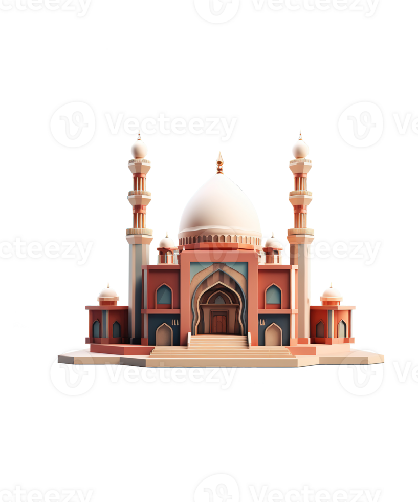 AI generated illustration of simple 3d mosque ai generated png