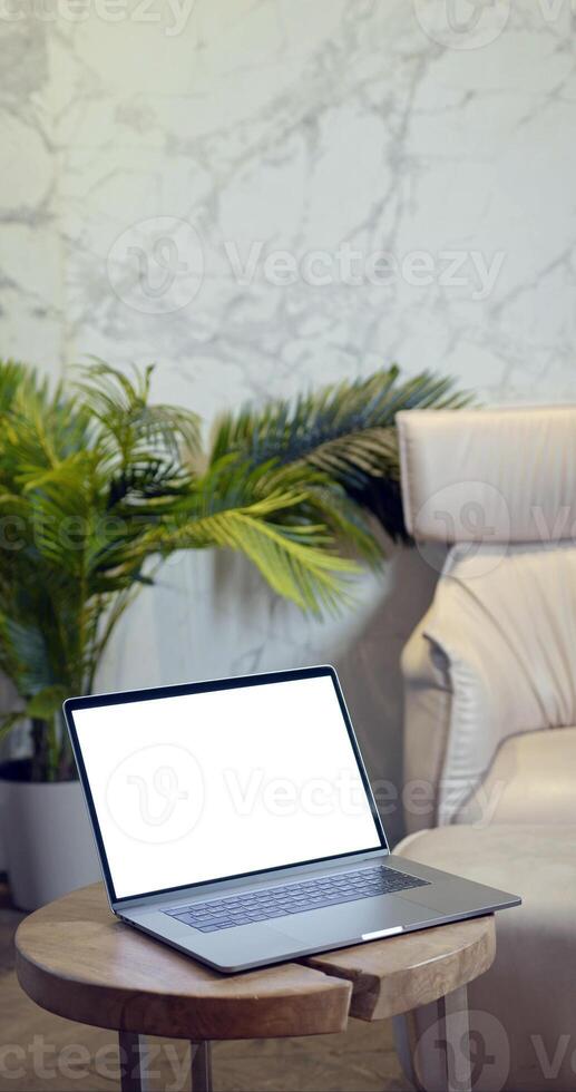 Empty screen laptop mockup template for banners and other design purposes, laptop with an empty blank screen photo