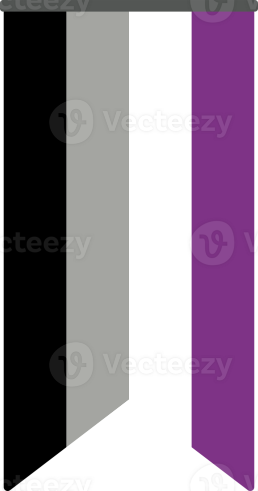 Black, gray, white and purple colored asexual flag. LGBTQI concept. Flat design illustration. png