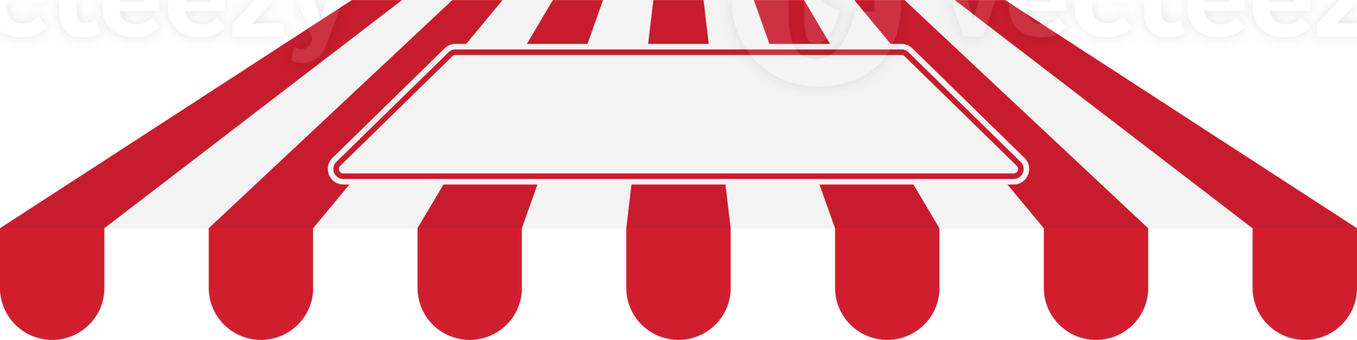 Red and white striped shop awning. Flat design illustration. png