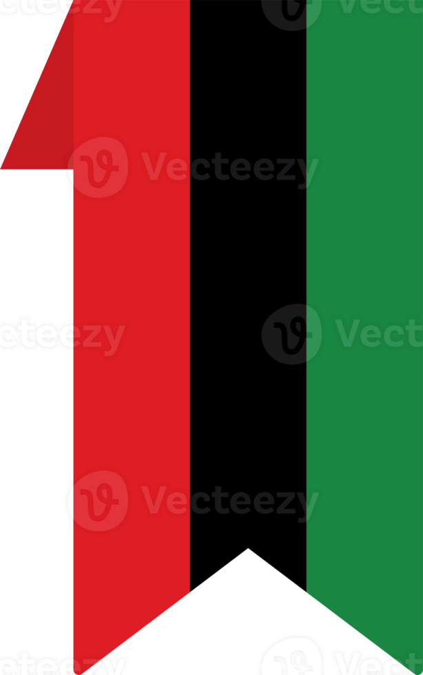 Red, black and green colored Pan-African flag. For Juneteenth and Black History Month. Flat design illustration. png