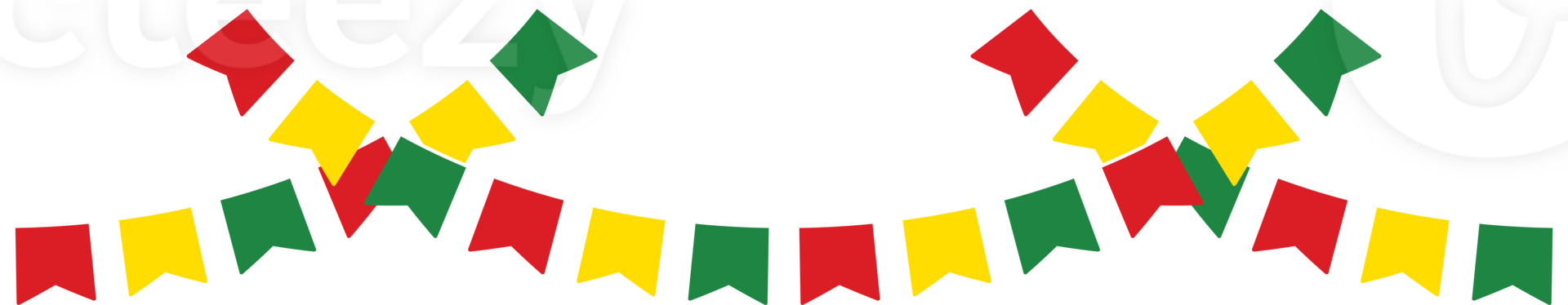 Red, yellow and green colored party bunting as the colors of the Black History Month flag. Flat design illustration. png