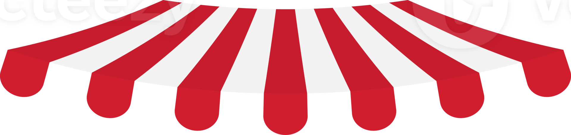 Red and white striped shop awning. Flat design illustration. png