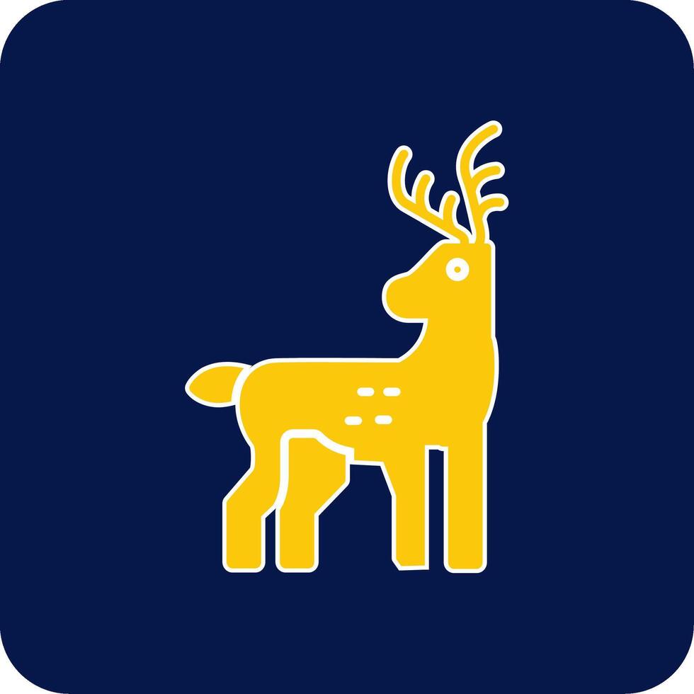 Reindeer Glyph Square Two Color Icon vector