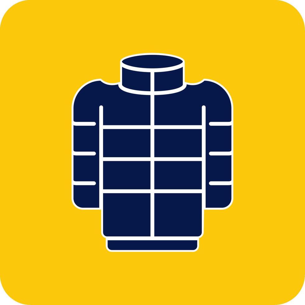 Puffer Coat Glyph Square Two Color Icon vector