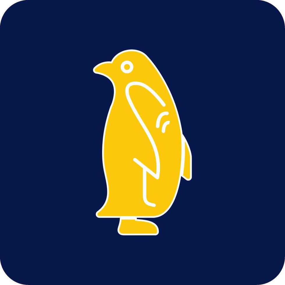 Penguin Glyph Square Two Color Icon vector