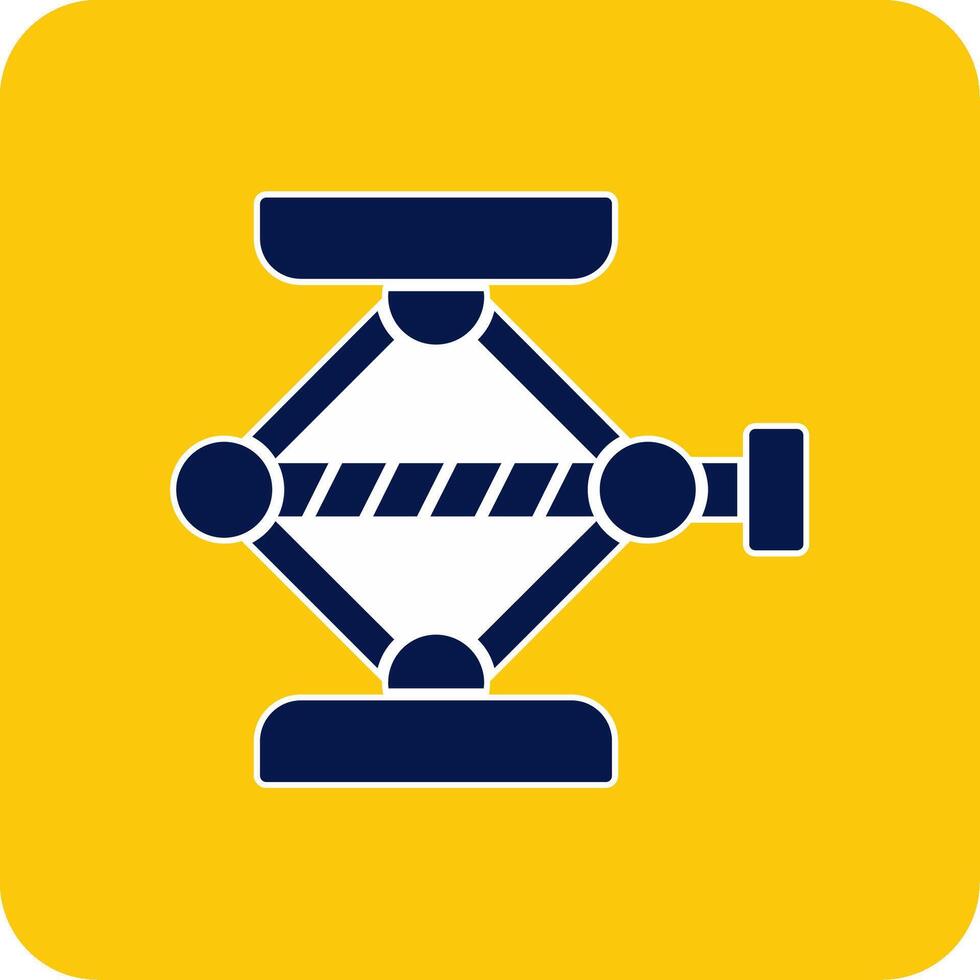 Screw Jack Glyph Square Two Color Icon vector