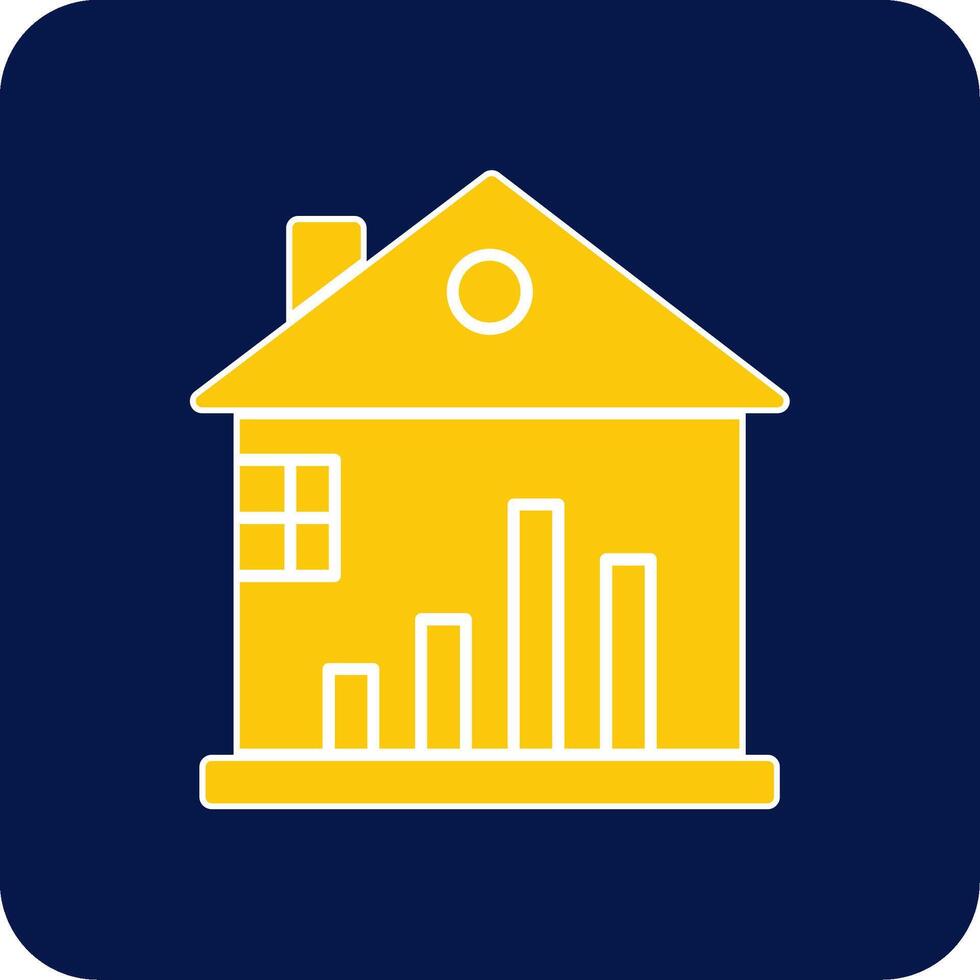 Real Estate Stats Glyph Square Two Color Icon vector