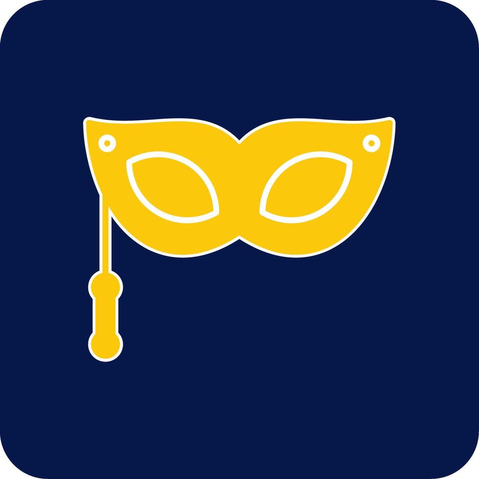 Eye Mask Glyph Square Two Color Icon vector