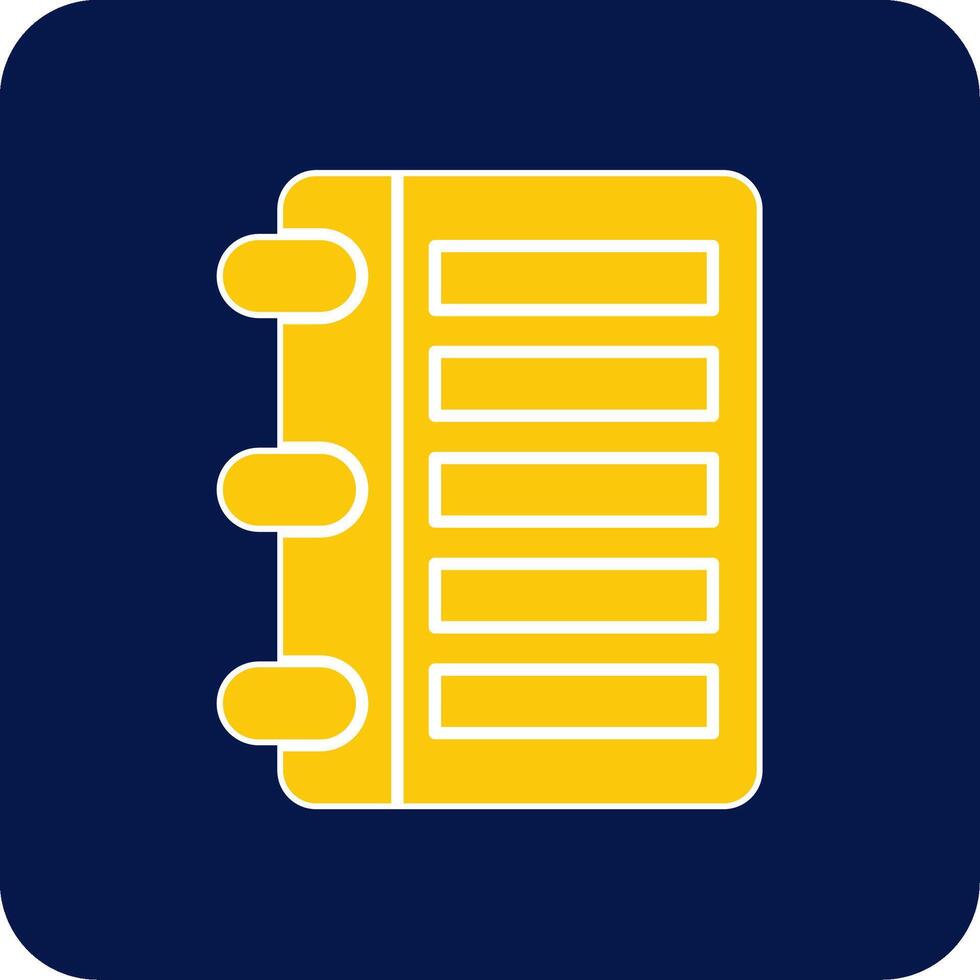 Diary Glyph Square Two Color Icon vector
