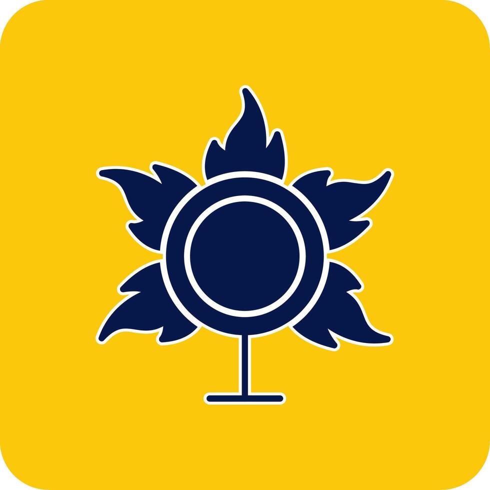 Ring Of Fire Glyph Square Two Color Icon vector