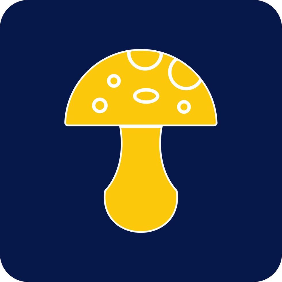 Mushroom Glyph Square Two Color Icon vector