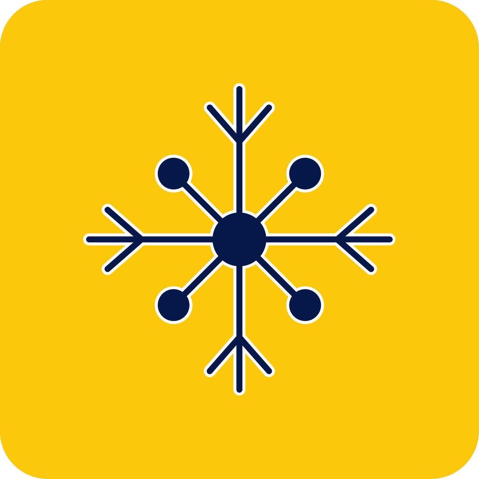 Snow Glyph Square Two Color Icon vector
