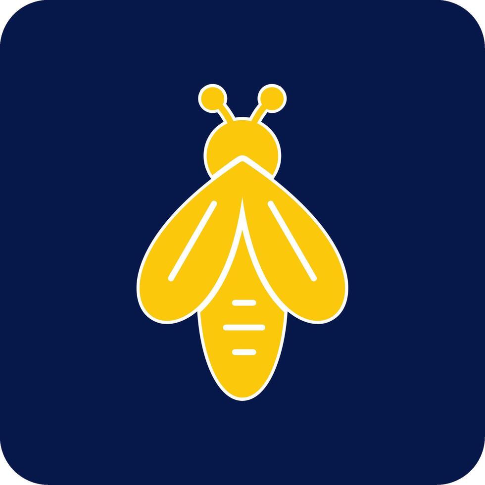 Bee Glyph Square Two Color Icon vector