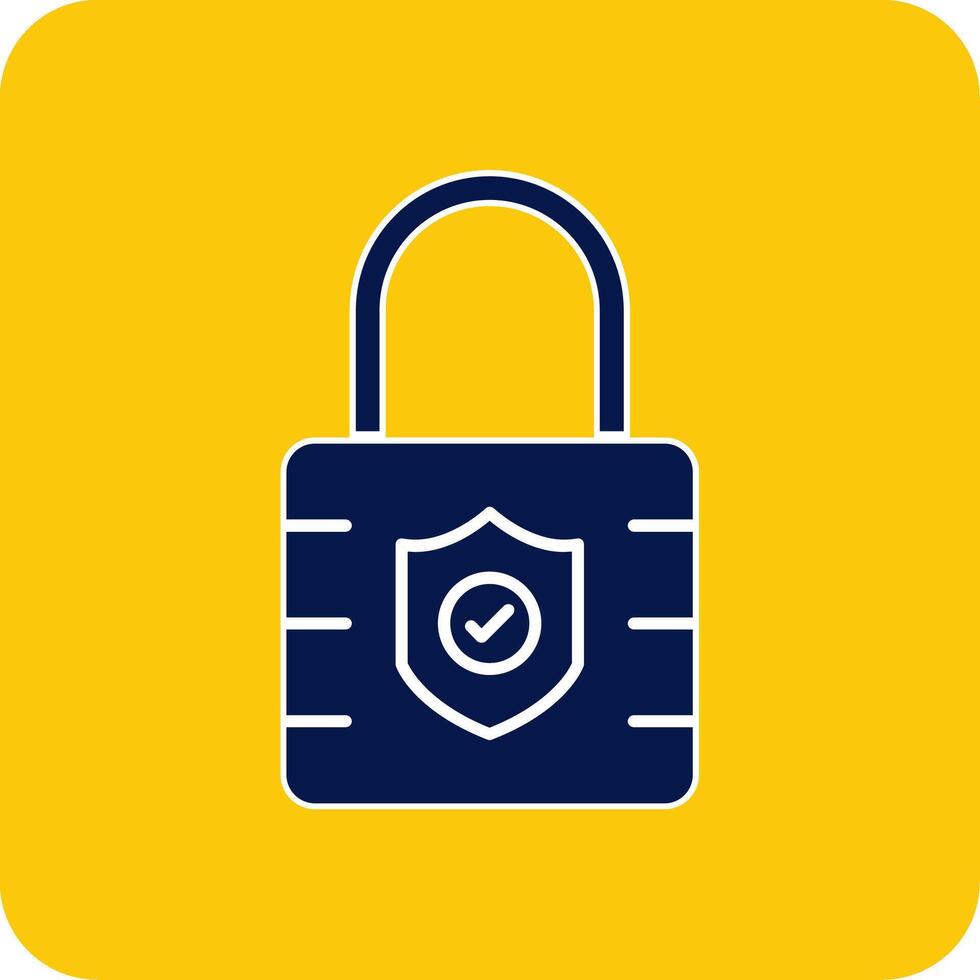 Padlock Glyph Square Two Color Icon vector