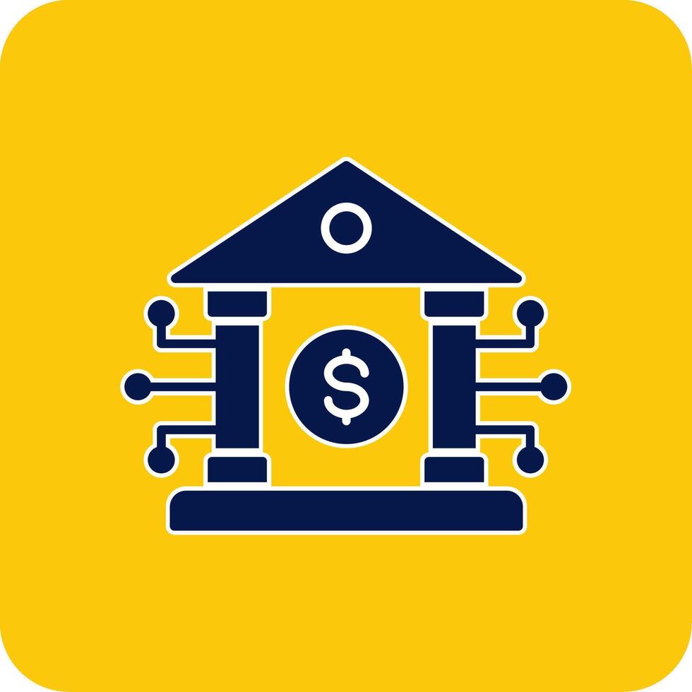 Banking System Glyph Square Two Color Icon vector