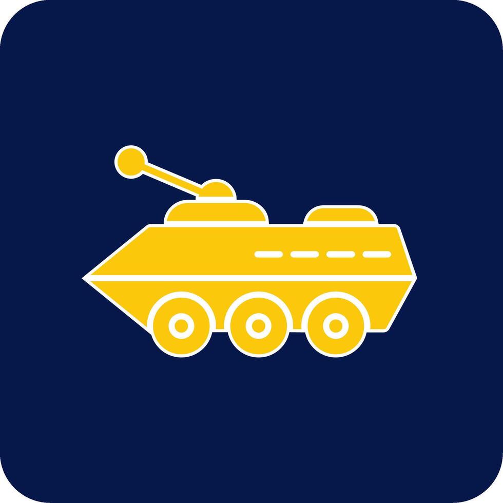 Armored Vehicle Glyph Square Two Color Icon vector