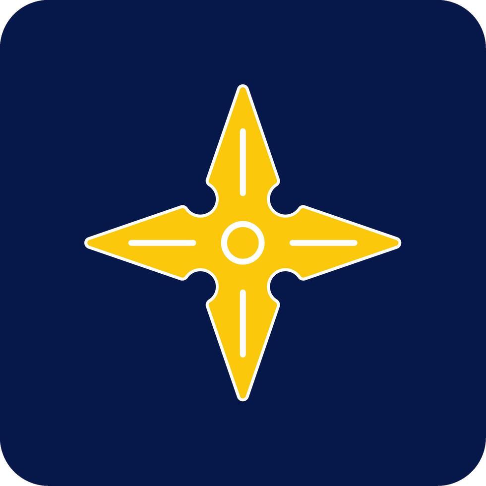 Shuriken Glyph Square Two Color Icon vector