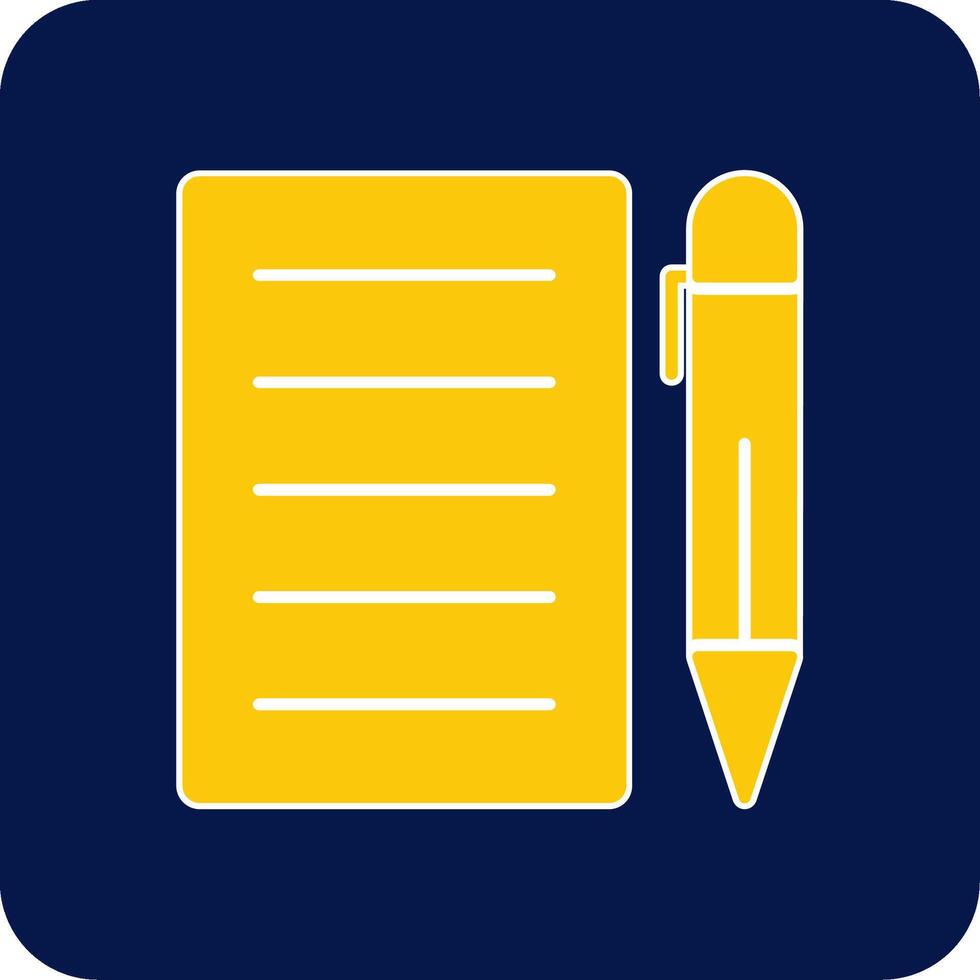 Pen And Paper Glyph Square Two Color Icon vector