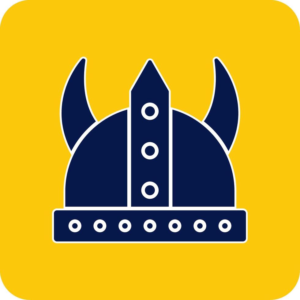 Viking Glyph Square Two Color Icon vector