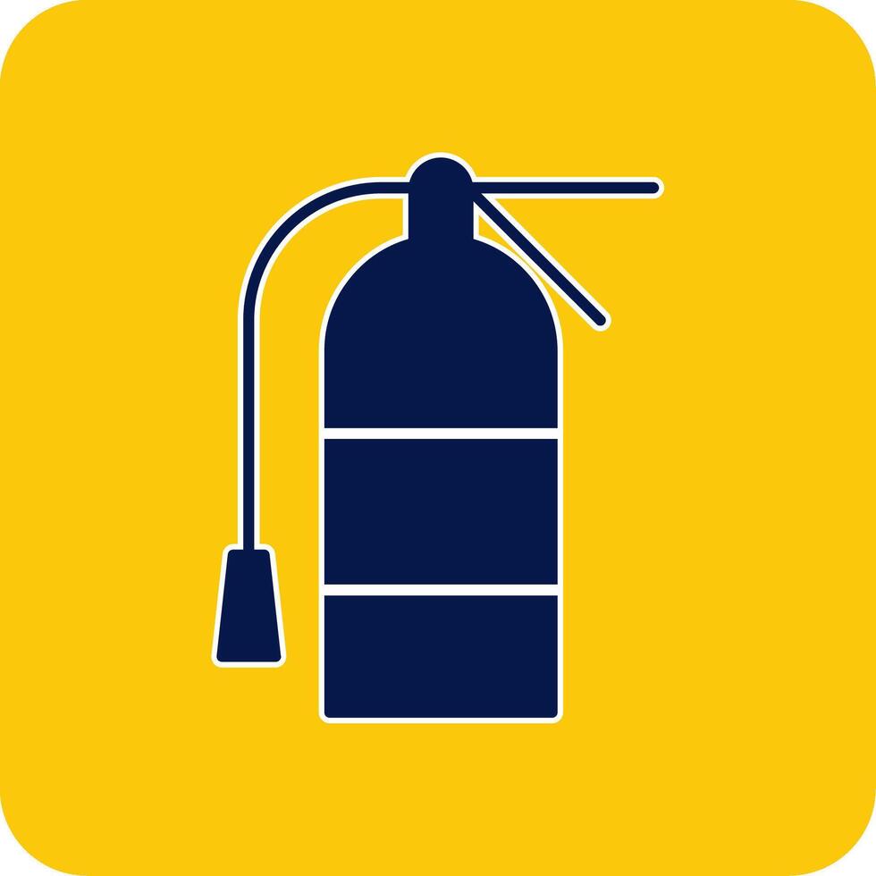 Extinguisher Glyph Square Two Color Icon vector