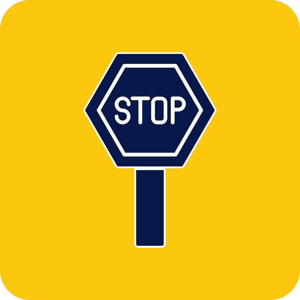 Pit Stop Glyph Square Two Color Icon vector