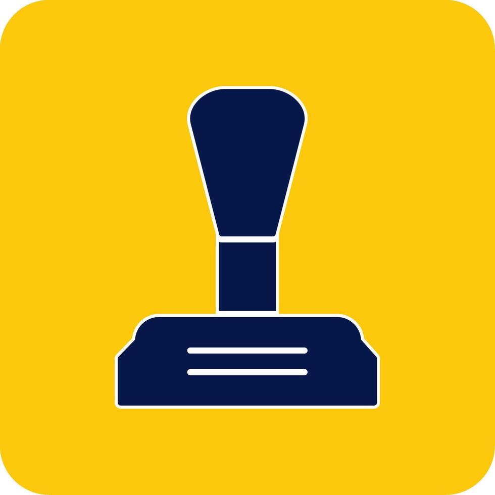 Gear Stick Glyph Square Two Color Icon vector