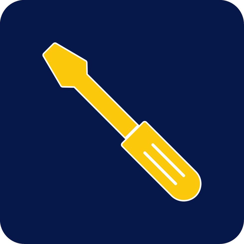 Screwdriver Glyph Square Two Color Icon vector