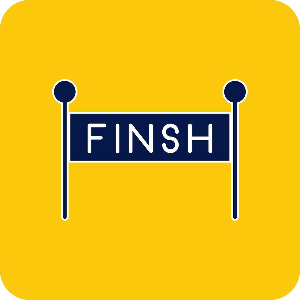 Finish Line Glyph Square Two Color Icon vector