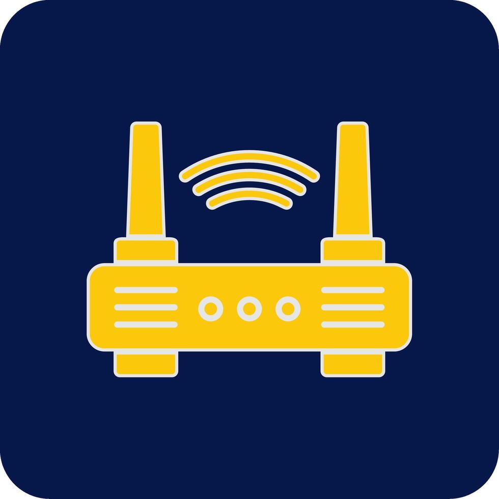 Wifi Router Glyph Square Two Color Icon vector