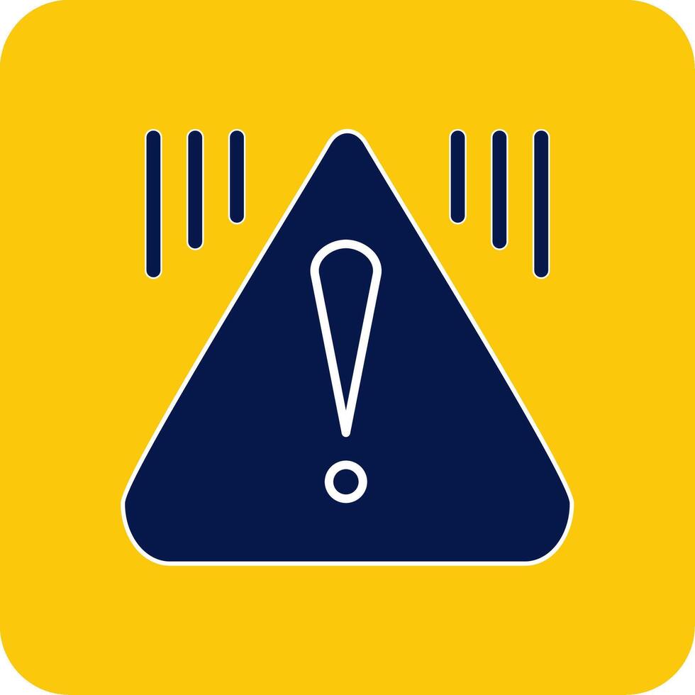 Warning Glyph Square Two Color Icon vector