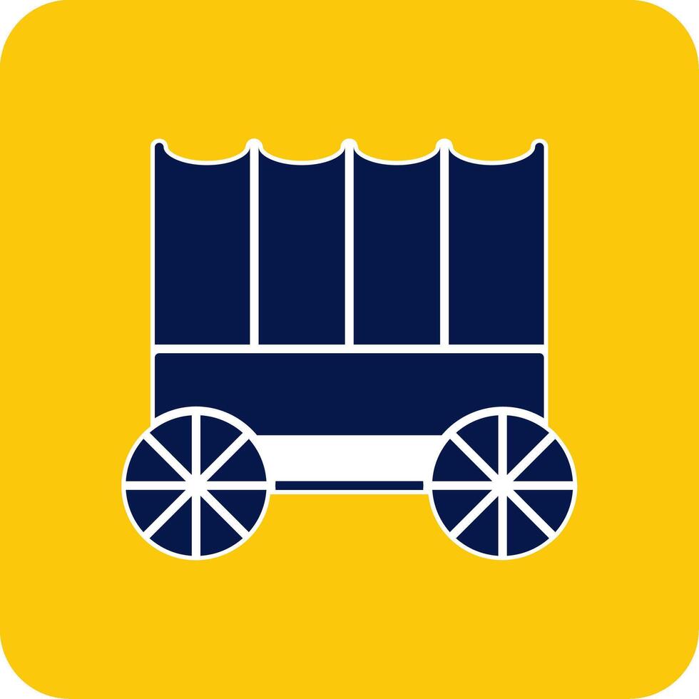 Carriage Glyph Square Two Color Icon vector