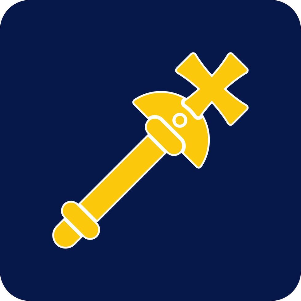 Scepter Glyph Square Two Color Icon vector