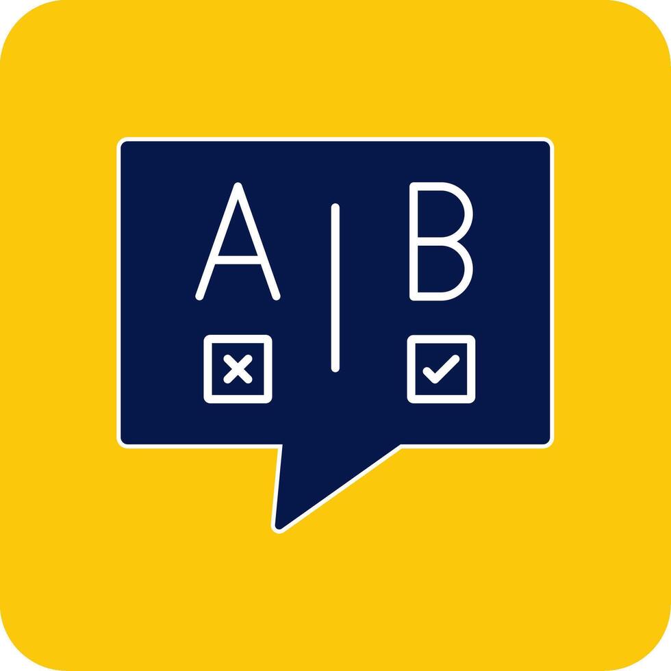 Ab Testing Glyph Square Two Color Icon vector