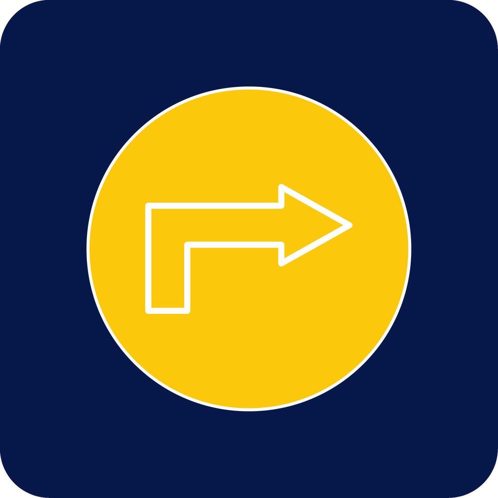 Right Way Glyph Square Two Color Icon vector