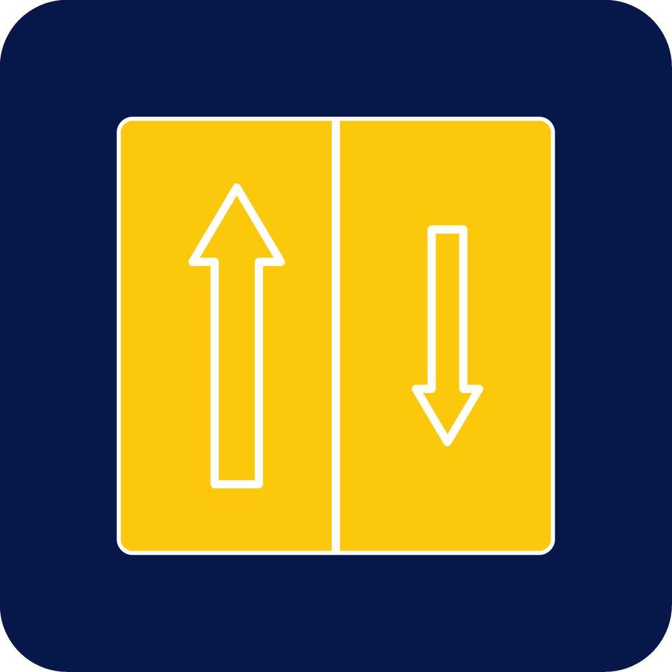 Priority Oncomming Glyph Square Two Color Icon vector