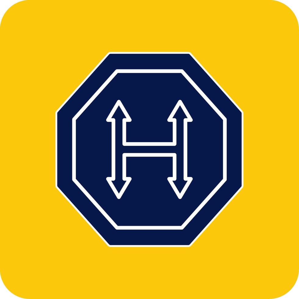 Junction Glyph Square Two Color Icon vector