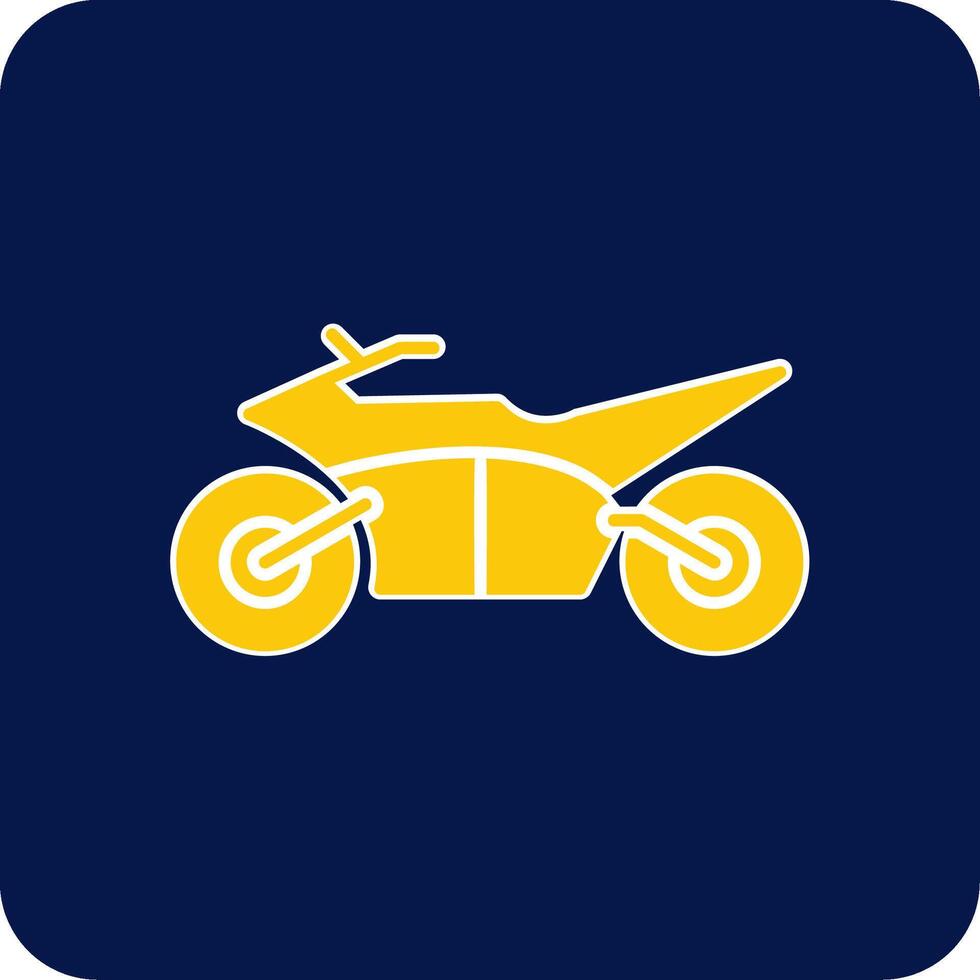 motocross glifo cuadrado dos color icono vector