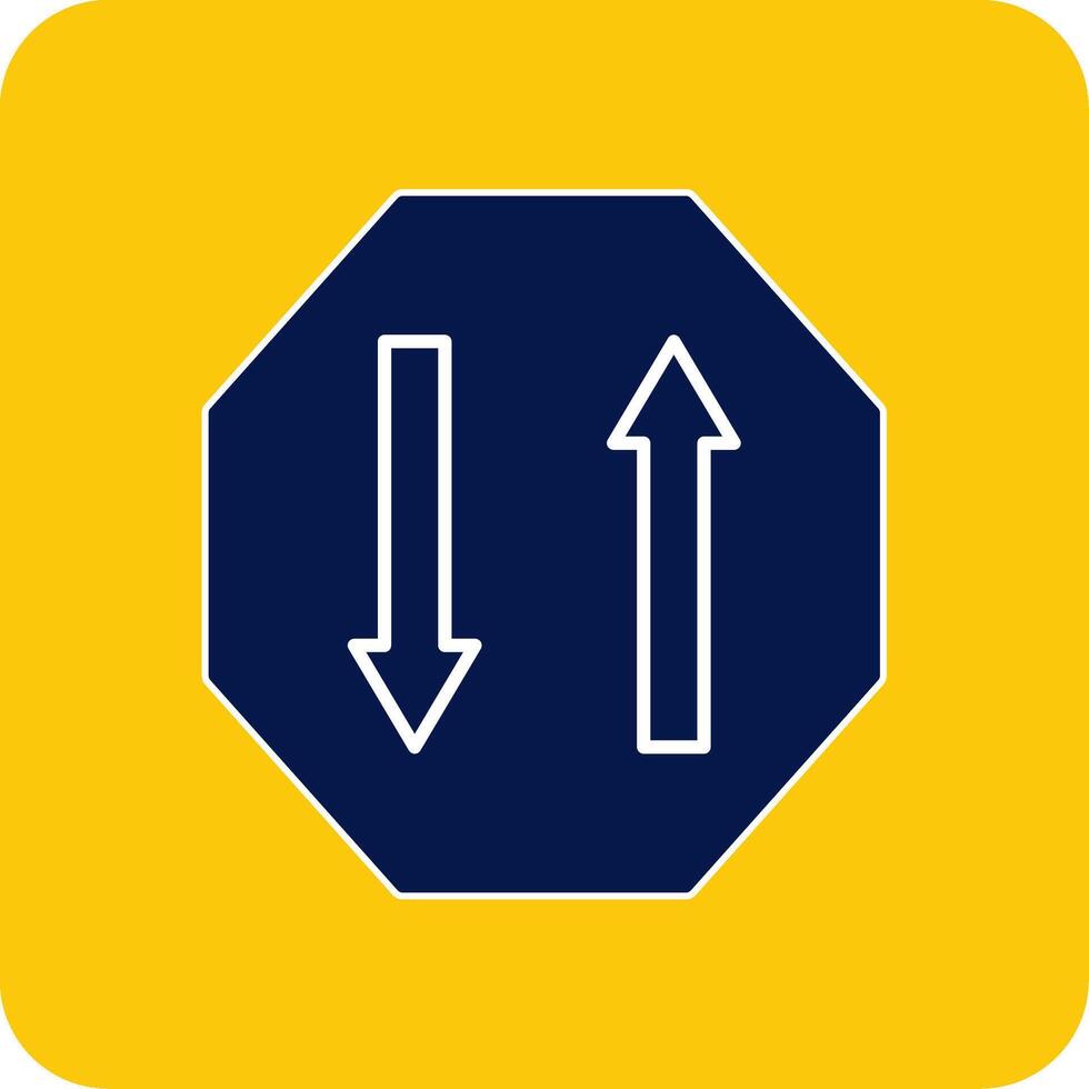 Two Way Glyph Square Two Color Icon vector
